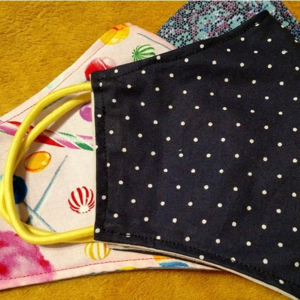 SET/4 Personal Face Mask, 100% Cotton 2-Layer, Handemade